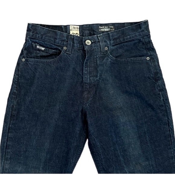 Volcom Zip Relaxed Fit Men's Denim Jeans, Dark Blue, Size 32 x 34 - Picture 3 of 12